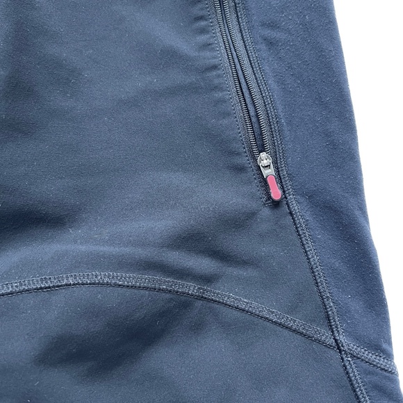 Lululemon Black Pink Yoga Pants Running Workout Sz 4 Low Rise Zipper Pockets Vtg - Picture 4 of 10